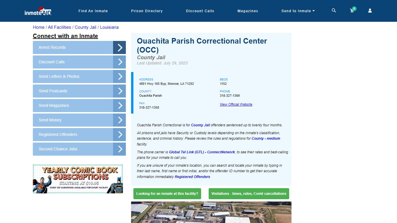 Ouachita Parish Correctional Center (OCC) - Inmate Locator - Monroe, LA
